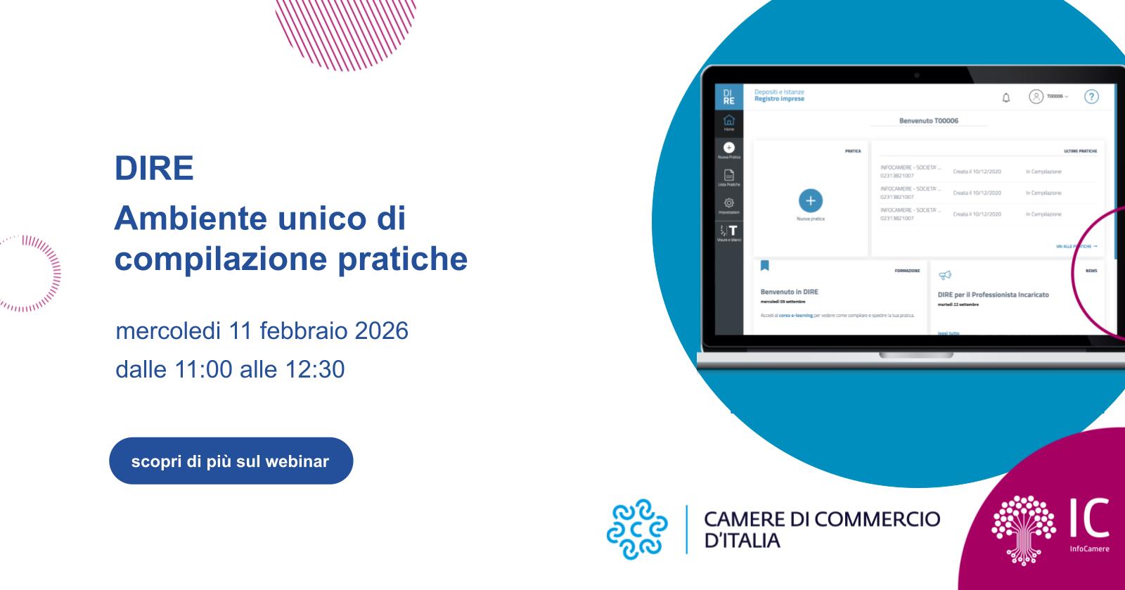 Webinar per le imprese su DIRE l\'11 febbraio
