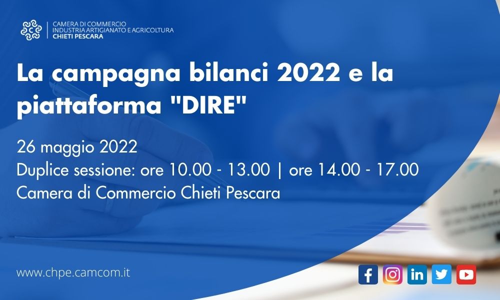 FORMAZIONE: CAMPAGNA BILANCI 2022 ED UTILIZZO DEL SERVIZIO DIRE - rinviato