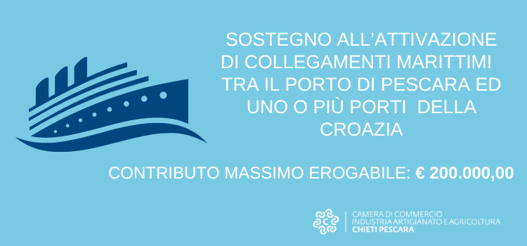 Avviso per contributo a sostegno del collegamento marittimo Pescara | Croazia 2024 -2026