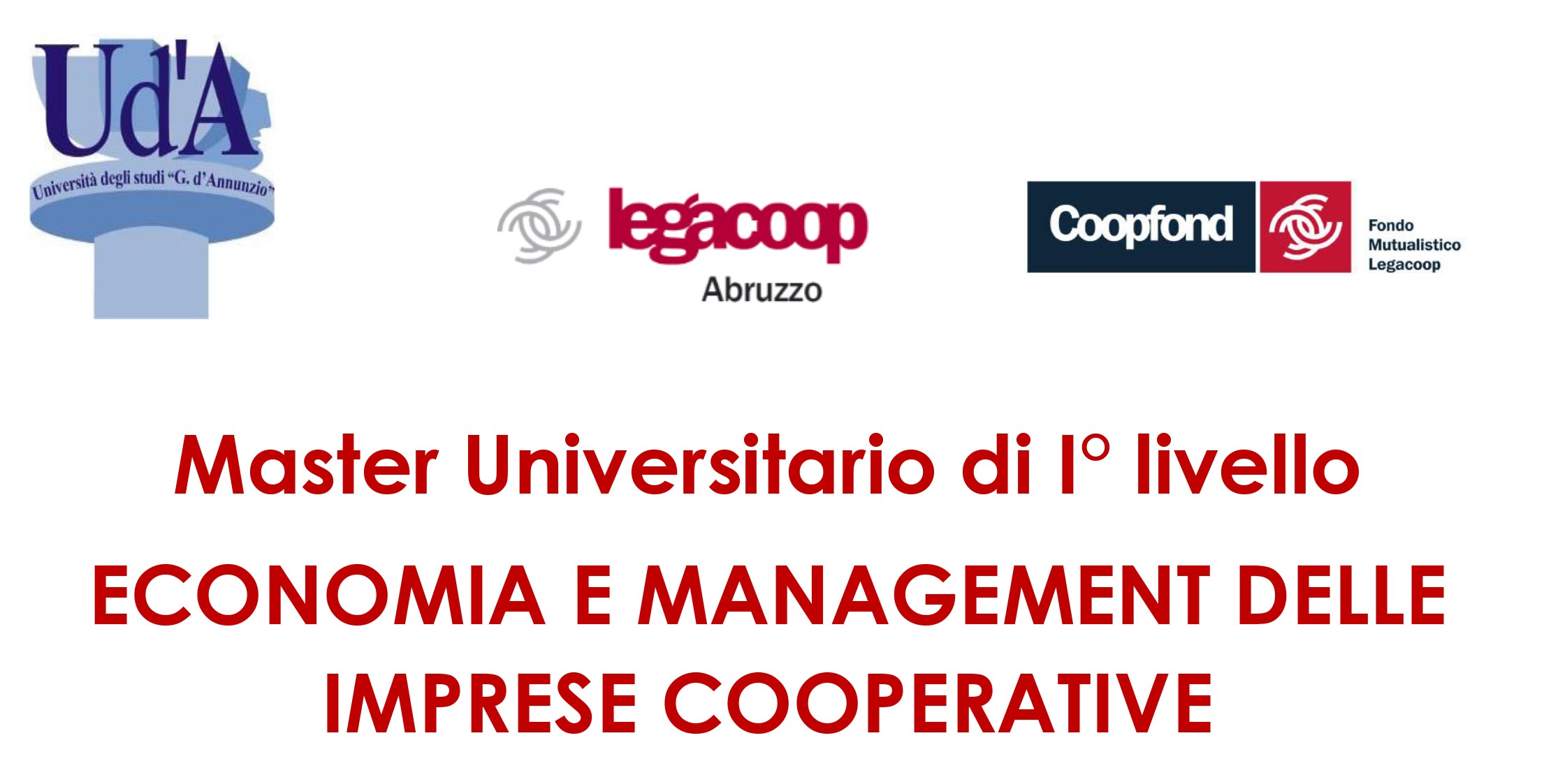 Presentazione Master Universitario di I livello in ECONOMIA E MANAGEMENT DELLE IMPRESE COOPERATIVE