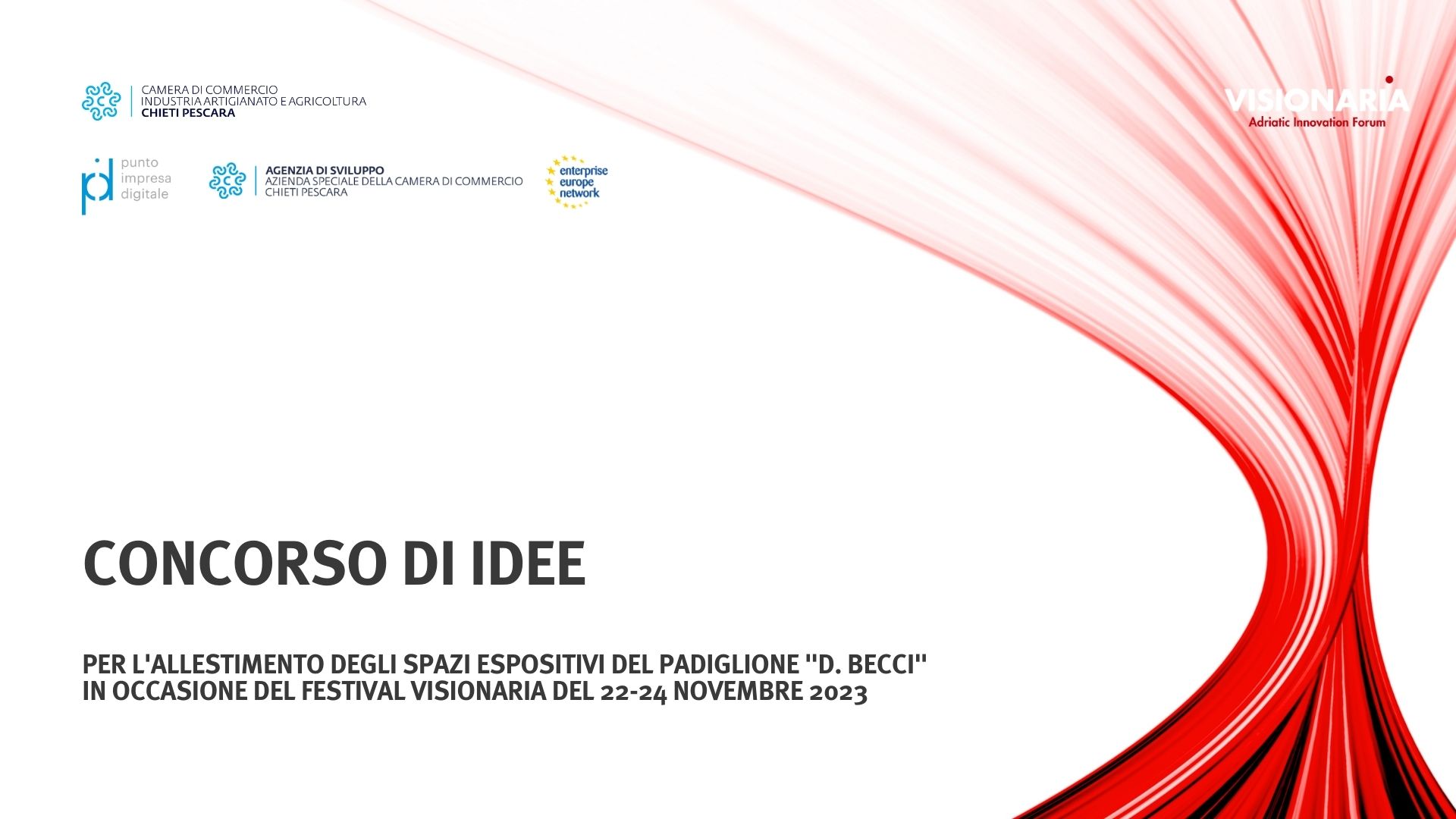 Concorso di idee per l\'allestimento degli spazi espositivi del padiglione "D. Becci" per il festival Visionaria del 22-24 novembre 2023